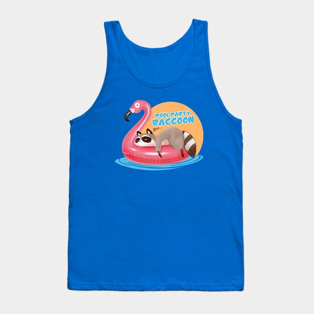 Pool Party Raccoon Tank Top by Heris91